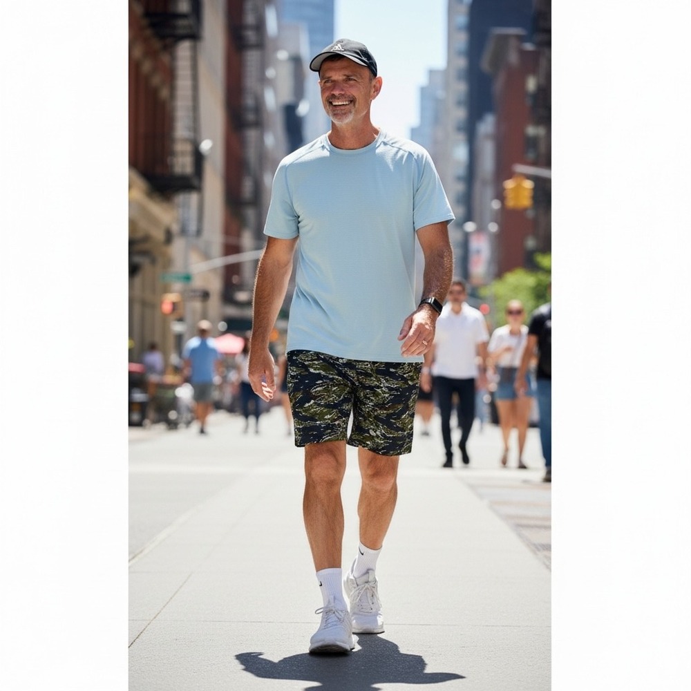 Nice Laundry Mens Tiger Stripe Camo Mesh Shorts Micromodal Lined Small 2589